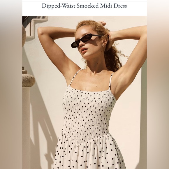 Abercrombie Cotton Polka Dot Basque Waist Dress - Picture 4 of 8